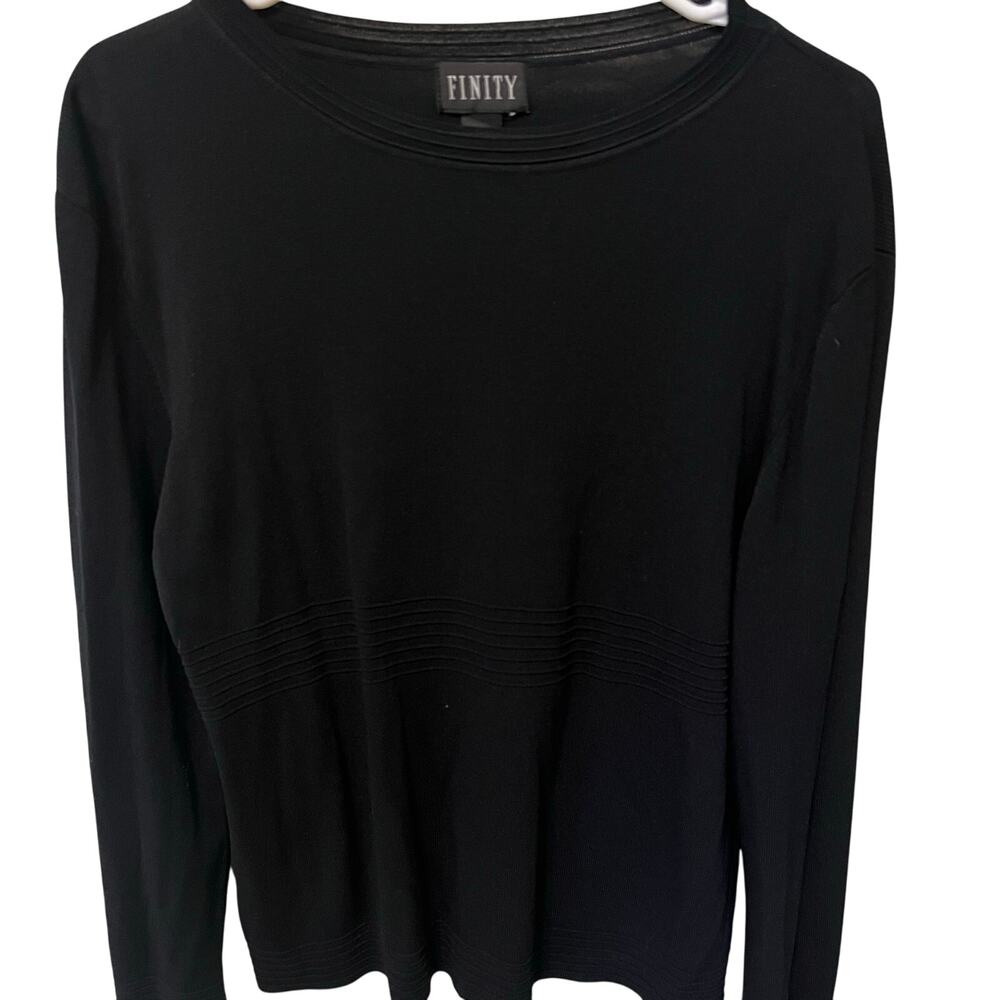 Finity Black Long Sleeve Top Women's XL Dressy Shirt Top Officecore Whimsygoth